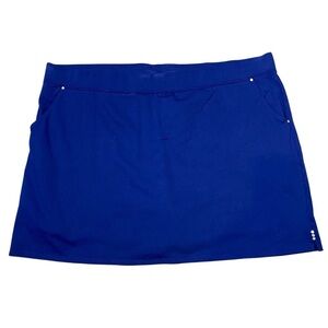 Quacker Factory Women's Plus size 3X  Bright Blue Skort Pockets pull on